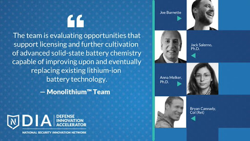 Team Monolithium wins runner-up at NSIN DIA 2021 cohort