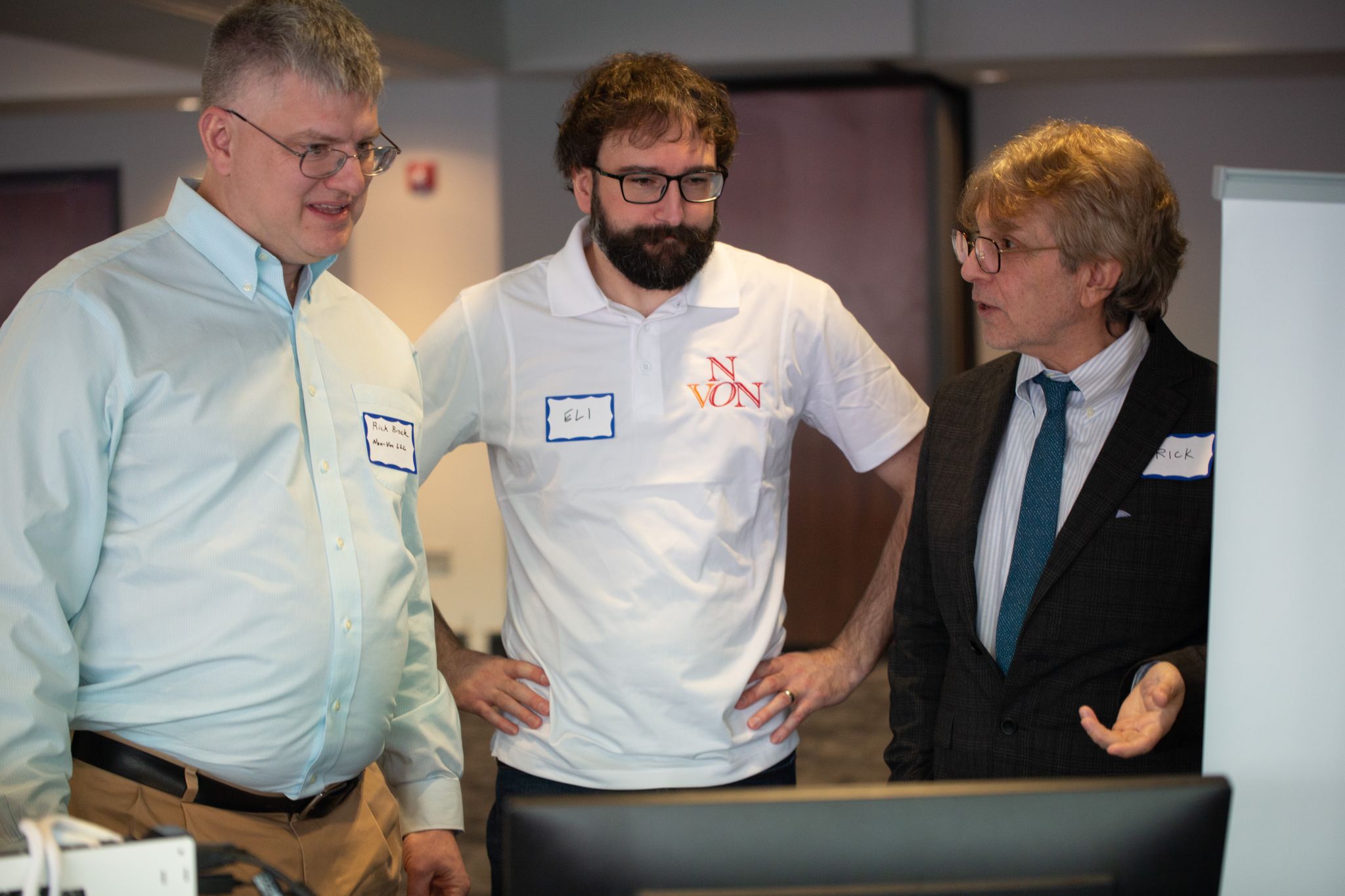 Participants showing technology at the booths